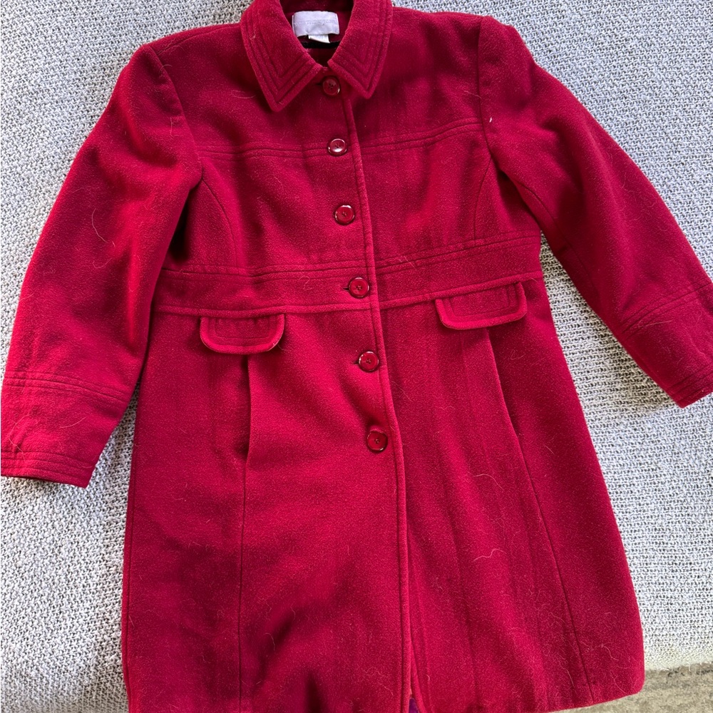 Worthington Cherry Red Wool Coat